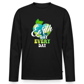 Earth Day Everyday Environmental Awareness - Men's Premium Organic Long Sleeve Shirt - black - Front - Nico (187cm)
