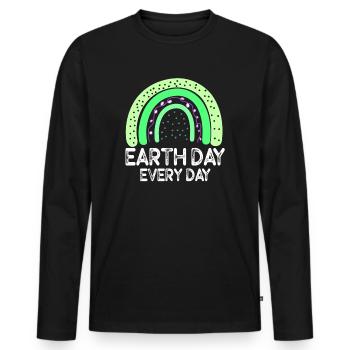 Earth Day Everyday Environmental Awareness - Men's Premium Organic Long Sleeve Shirt - black - Front - Nico (187cm)