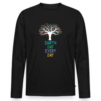 Earth Day Everyday Environmental Awareness - Men's Premium Organic Long Sleeve Shirt - black - Front - Nico (187cm)