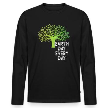 Earth Day Everyday Environmental Awareness - Men's Premium Organic Long Sleeve Shirt - black - Front - Nico (187cm)