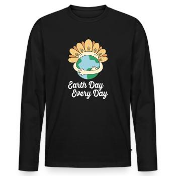 Earth Day Everyday Environmental Awareness - Men's Premium Organic Long Sleeve Shirt - black - Front - Nico (187cm)
