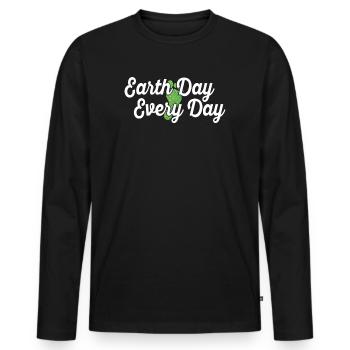 Earth Day Everyday Environmental Awareness - Men's Premium Organic Long Sleeve Shirt - black - Front - Nico (187cm)