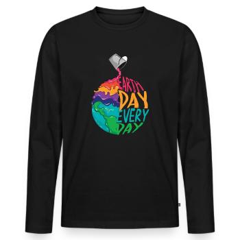 Earth Day Everyday Environmental Awareness - Men's Premium Organic Long Sleeve Shirt - black - Front - Nico (187cm)