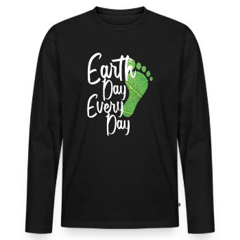 Earth Day Everyday Environmental Awareness - Men's Premium Organic Long Sleeve Shirt - black - Front - Nico (187cm)