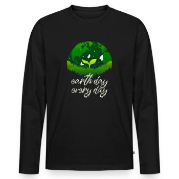 Earth Day Everyday Environmental Awareness - Men's Premium Organic Long Sleeve Shirt - black - Front - Nico (187cm)