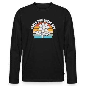 Earth Day Everyday Environmental Awareness - Men's Premium Organic Long Sleeve Shirt - black - Front - Nico (187cm)