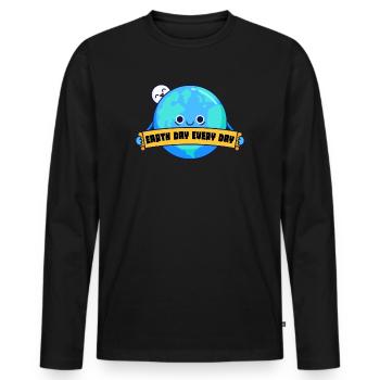 Earth Day Everyday Environmental Awareness - Men's Premium Organic Long Sleeve Shirt - black - Front - Nico (187cm)