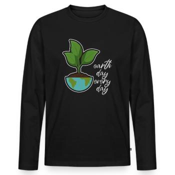 Earth Day Everyday Environmental Awareness - Men's Premium Organic Long Sleeve Shirt - black - Front - Nico (187cm)