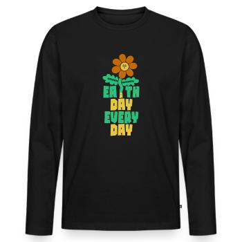 Earth Day Everyday Environmental Awareness - Men's Premium Organic Long Sleeve Shirt - black - Front - Nico (187cm)