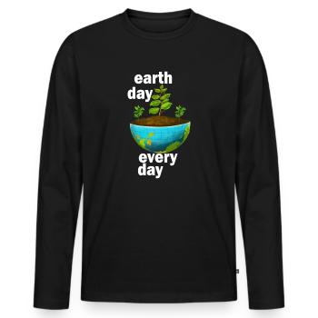 Earth Day Everyday Environmental Awareness - Men's Premium Organic Long Sleeve Shirt - black - Front - Nico (187cm)