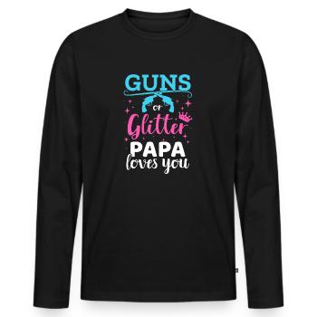 Sexe révéler des armes à feu ou des paillettes Papa assorti bébé - T-shirt manches longues Premium bio Homme - noir - Devant - Nico (187cm)