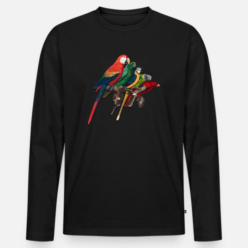 Lustiger Vogelbeobachter Vogelbeobachtung - Männer Premium Bio Langarmshirt - Schwarz