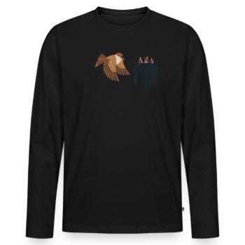 Lustiger Vogelbeobachter Vogelbeobachtung - Männer Premium Bio Langarmshirt - Schwarz - Vorne - Nico (187cm)