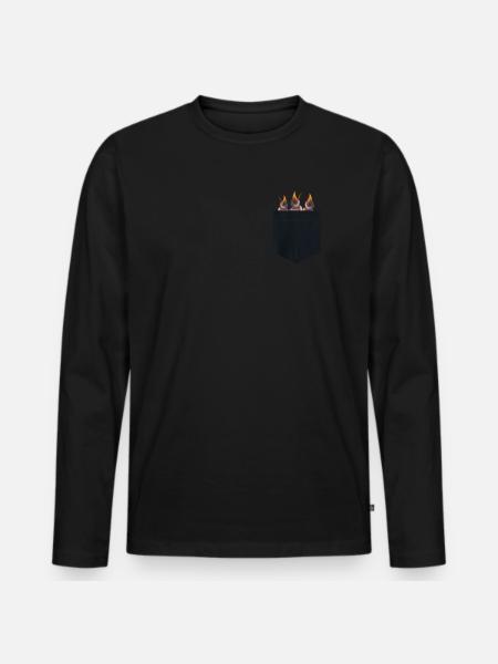 Funny Bird Watcher Birding Watching - Men's Premium Organic Long Sleeve Shirt - black