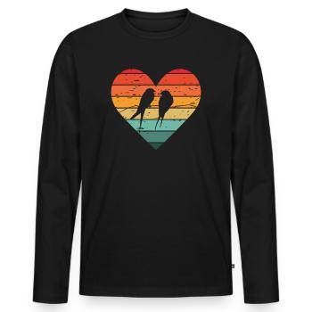 Funny Bird Watcher Birding Watching - Men's Premium Organic Long Sleeve Shirt - black - Front - Nico (187cm)