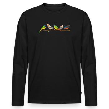 Drôle d’observation d’oiseaux - T-shirt manches longues Premium bio Homme - noir - Devant - Nico (187cm)