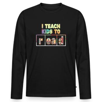 J’apprends aux enfants à lire les professeurs de sciences Lecture - T-shirt manches longues Premium bio Homme - noir - Devant - Nico (187cm)