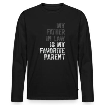 Mon beau-père est mon parent préféré - T-shirt manches longues Premium bio Homme - noir - Devant - Nico (187cm)