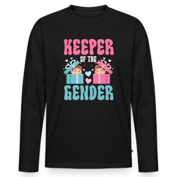 Keeper Of The Gender - Men's Premium Organic Long Sleeve Shirt - black - Front - Nico (187cm)