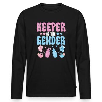 Keeper Of The Gender - Men's Premium Organic Long Sleeve Shirt - black - Front - Nico (187cm)