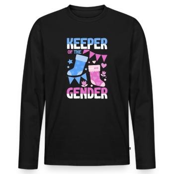 Keeper Of The Gender - Men's Premium Organic Long Sleeve Shirt - black - Front - Nico (187cm)