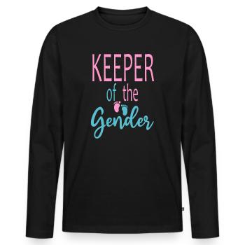 Keeper Of The Gender - Men's Premium Organic Long Sleeve Shirt - black - Front - Nico (187cm)