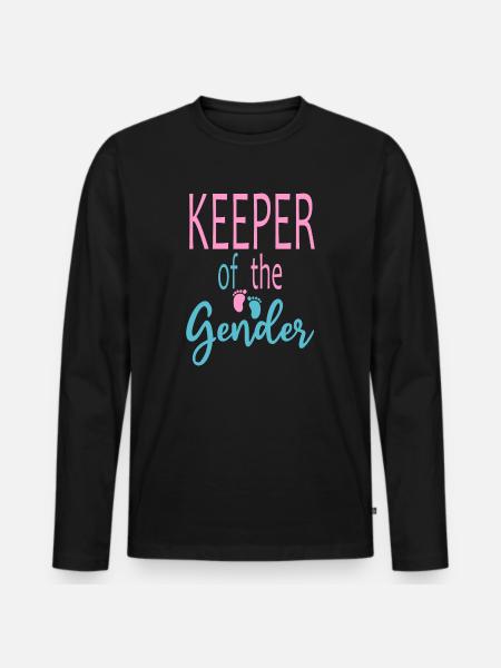 Hüter des Geschlechts - Männer Premium Bio Langarmshirt - Schwarz