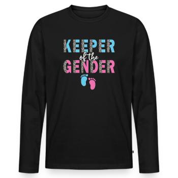 Keeper Of The Gender - Men's Premium Organic Long Sleeve Shirt - black - Front - Nico (187cm)