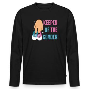 Keeper Of The Gender - Men's Premium Organic Long Sleeve Shirt - black - Front - Nico (187cm)