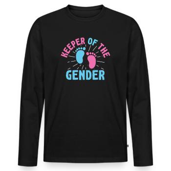 Keeper Of The Gender - Men's Premium Organic Long Sleeve Shirt - black - Front - Nico (187cm)