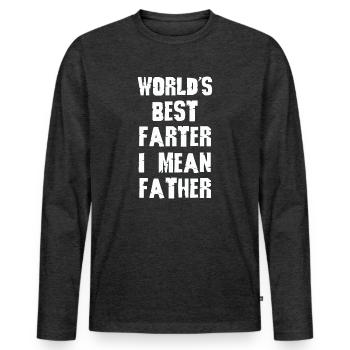 Il miglior farter del mondo intendo padre - Maglia a manica lunga ecologica premium da uomo - antracite melange - Fronte - Nico (187cm)