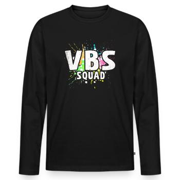 VBS Squad Bibel Shool - Männer Premium Bio Langarmshirt - Schwarz - Vorne - Nico (187cm)