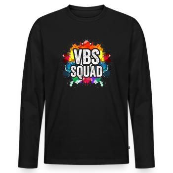VBS Squad Bibel Shool - Männer Premium Bio Langarmshirt - Schwarz - Vorne - Nico (187cm)