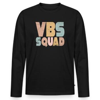 VBS Squad Bibel Shool - Männer Premium Bio Langarmshirt - Schwarz - Vorne - Nico (187cm)