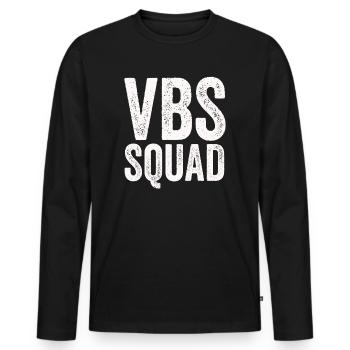VBS Squad Bibel Shool - Männer Premium Bio Langarmshirt - Schwarz - Vorne - Nico (187cm)