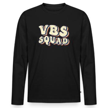VBS Squad Bibel Shool - Männer Premium Bio Langarmshirt - Schwarz - Vorne - Nico (187cm)