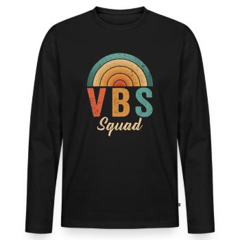 VBS Squad Bibel Shool - Männer Premium Bio Langarmshirt - Schwarz - Vorne - Nico (187cm)