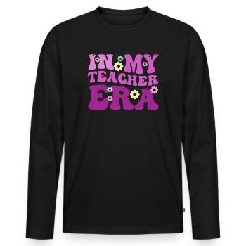 In My Teaching Era Teaching - Men's Premium Organic Long Sleeve Shirt - black - Front - Nico (187cm)