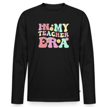 In My Teaching Era Teaching - Men's Premium Organic Long Sleeve Shirt - black - Front - Nico (187cm)