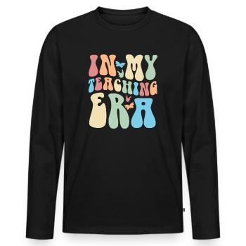 In My Teaching Era Teaching - Men's Premium Organic Long Sleeve Shirt - black - Front - Nico (187cm)