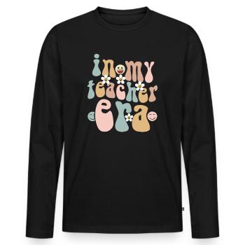 In meiner Lehrzeit Unterricht - Männer Premium Bio Langarmshirt - Schwarz - Vorne - Nico (187cm)