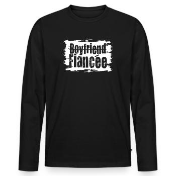 Couple Engagement Engaged Men Funny Fiancee - Men's Premium Organic Long Sleeve Shirt - black - Front - Nico (187cm)