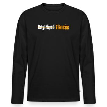 Couple Engagement Engaged Men Funny Fiancee - Men's Premium Organic Long Sleeve Shirt - black - Front - Nico (187cm)