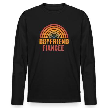 Couple Engagement Engaged Men Funny Fiancee - Men's Premium Organic Long Sleeve Shirt - black - Front - Nico (187cm)