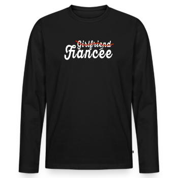 Girlfriend Fiancee Couple Engagement Engaged - Men's Premium Organic Long Sleeve Shirt - black - Front - Nico (187cm)