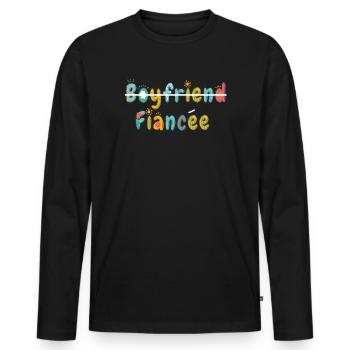 Couple Engagement Engaged Men Funny Fiancee - Men's Premium Organic Long Sleeve Shirt - black - Front - Nico (187cm)