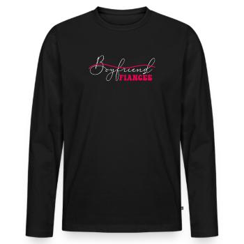 Couple Engagement Engaged Men Funny Fiancee - Men's Premium Organic Long Sleeve Shirt - black - Front - Nico (187cm)