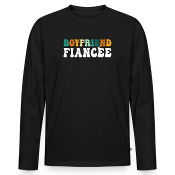 Couple Engagement Engaged Men Funny Fiancee - Men's Premium Organic Long Sleeve Shirt - black - Front - Nico (187cm)
