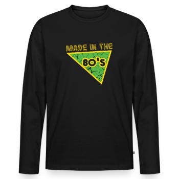 80's La musique des années 80 - T-shirt manches longues Premium bio Homme - noir - Devant - Nico (187cm)