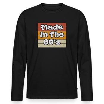 80's The 80s Music - Men's Premium Organic Long Sleeve Shirt - black - Front - Nico (187cm)